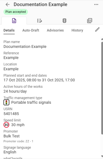 Drafted Plan Details tab