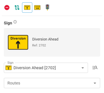 Diversion sign feature palette