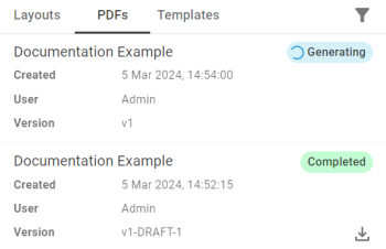 The list of PDFs
