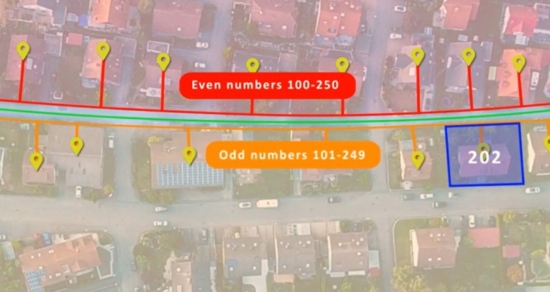 Incorrect positioning of address point data